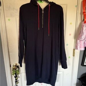 Tommy Hilfiger Navy Hooded Dress with Red Accents